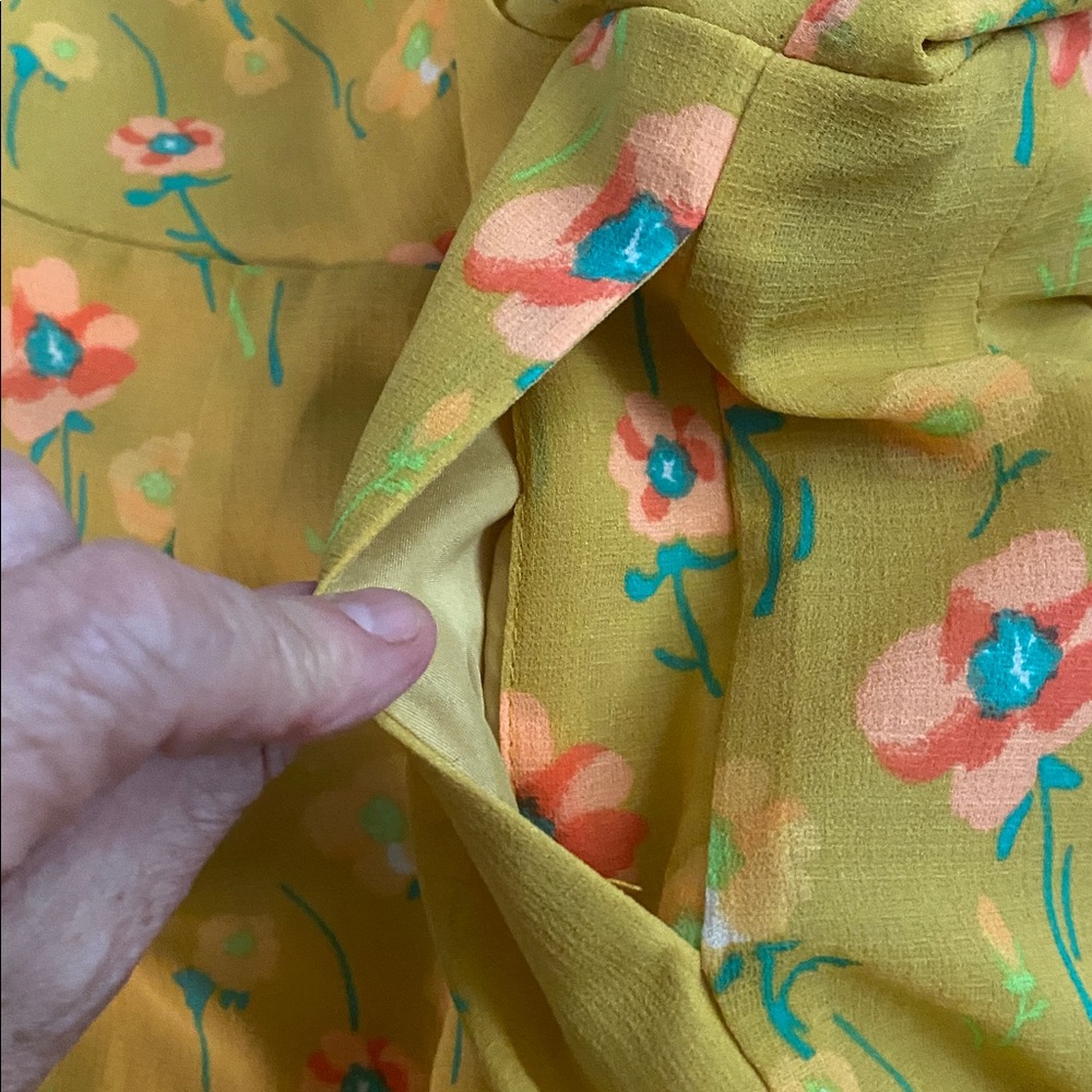 NWT a new day floral lined print cropped jumpsuit small - Picture 6 of 9